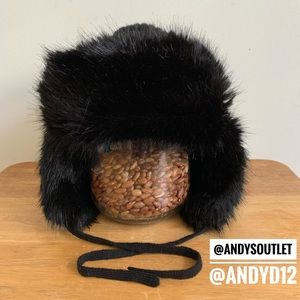 Banana Republic Faux Trapper Black Hat size S/M